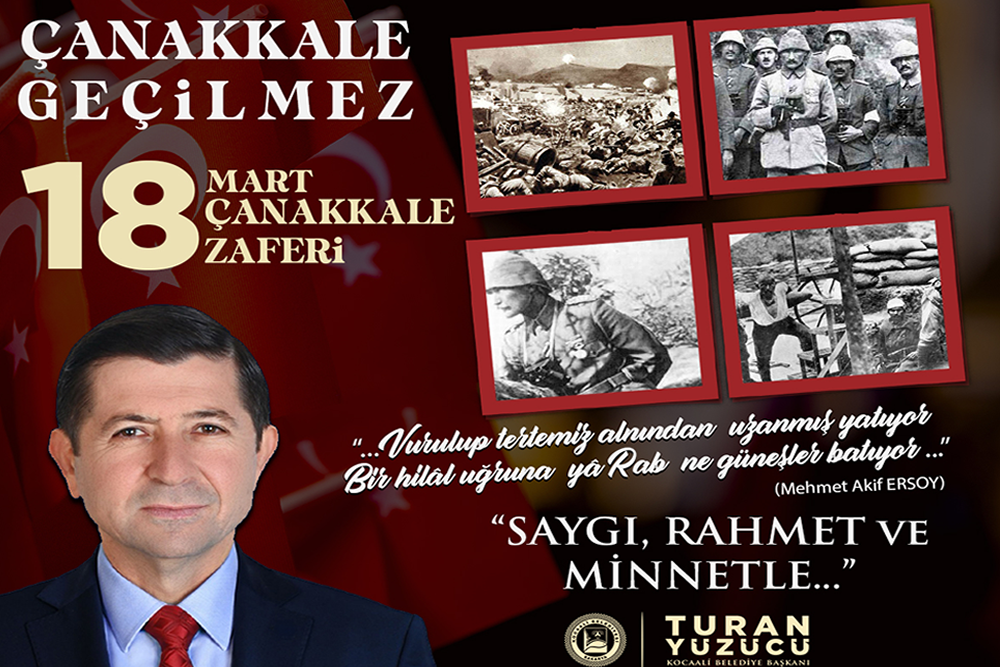 Başkan Yüzücü' ün 18 Mart Çanakkale Zaferi ve Şehitleri Anma Günü mesajı